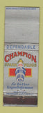 Matchbook Cover - Champion Spark Plugs WEAR