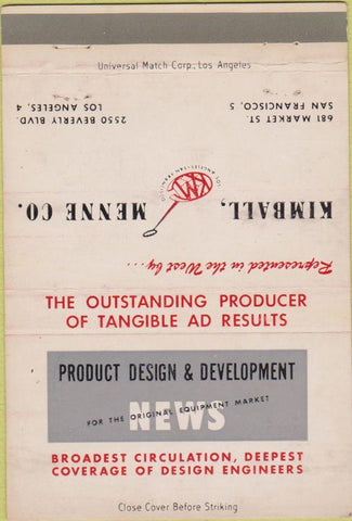 Matchbook Cover - Product Design Magazine San Francisco CA WEAR 40 Strike