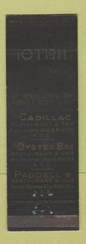 Matchbook Cover - Cadillac Restaurant Paddell's New York City WEAR