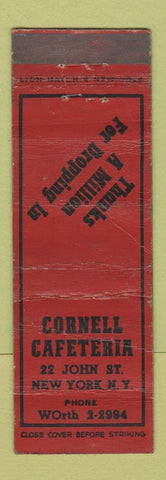 Matchbook Cover - Cornell Cafeteria New York City WORN