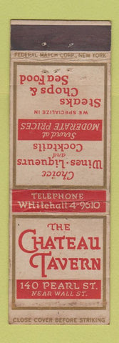 Matchbook Cover - Chateau Tavern New York City FEDERAL LONG