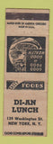 Matchbook Cover - Di An Lunch New York City WEAR