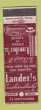 Matchbook Cover - Lander's Restaurant Chicago IL WORN