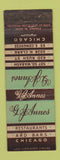 Matchbook Cover - GJ Annes Chicago IL Restaurants WORN
