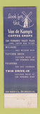 Matchbook Cover - Van De Kamp's Coffee Shops Los Angeles CA Pasadena WEAR