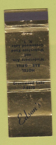 Matchbook Cover - Edson's Hotel Bar Green Greenwood Lake NY WEAR