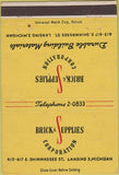 Matchbook Cover - Brick Supplies Corp Lansing MI 40 Strike
