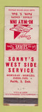Matchbook Cover - Sonny's West Side Mobil oil gas Faith SD WEAR