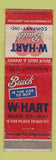Matchbook Cover - W Hart Buick Hartford CT WORN