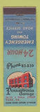 Matchbook Cover - Pennsylvania Garage York PA