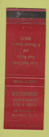 Matchbook Cover - Waterfront Restaurant Bar & Grill Brooklyn NY