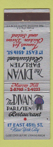 Matchbook Cover - Divan Parisien Restaurant New York City