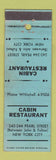 Matchbook Cover - Cabin Restaurant New York City WEAR
