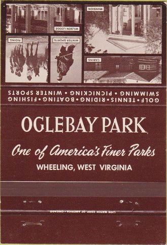 Matchbook Cover - Oglebay Park Wheeling WV 40 Strike