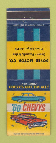 Matchbook Cover - 1960 Chevrolet Dover Foxcraft ME WEAR