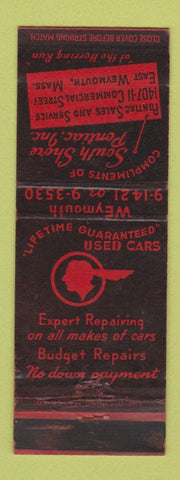 Matchbook Cover - South Shore Pontiac East Weymouth MA WEAR