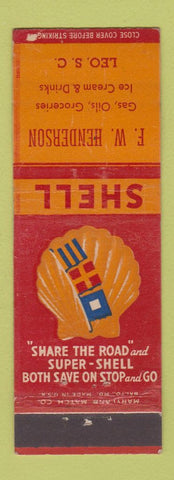 Matchbook Cover - FW Henderson Shell oil gas Leo SC
