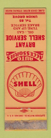 Matchbook Cover - Bryant Shell oil gas Union Grove WI low phone # WEAR