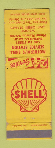 Matchbook Cover - Motheral's Shell oil gas Encinitas CA WEAR