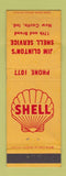 Matchbook Cover - Jim Clinton's Shell oil gas New Castle IN low phone # WEAR
