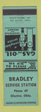 Matchbook Cover - Bradley oil gas Olustee OK low phone #