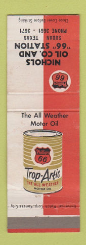 Matchbook Cover - Phillips 66 oil gas Sudan TX low phone # WEAR