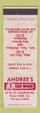 Matchbook Cover - Andree's Car Wash Villa Park IL WEAR