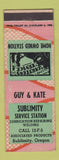 Matchbook Cover - Sublimity Service oil gas OR