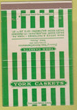 Matchbook Cover - York Caskets York PA 40 Strike