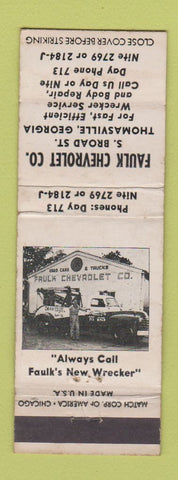 Matchbook Cover - Faulk Chevrolet Thomasville GA WEAR