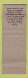 Matchbook Cover - Faulk Chevrolet Thomasville GA WEAR