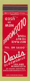 Matchbook Cover - Davis Oldsmobile Kansas City MO WEAR