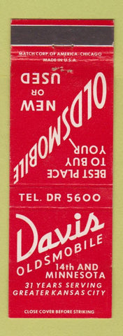 Matchbook Cover - Davis Oldsmobile Kansas City MO WEAR