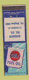 Matchbook Cover - Gulf oil gas Hingham MA