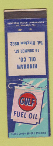 Matchbook Cover - Gulf oil gas Hingham MA