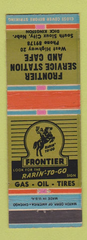 Matchbook Cover - Frontier Oil gas Cafe South Sioux City NE