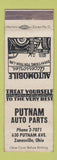 Matchbook Cover - Putnam Auto Parts Zanesvilel OH