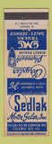 Matchbook Cover - Sedlak Chrysler Plymouth GMC Cicero IL