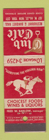 Matchbook Cover - Club Cafe Restaurant New York City feature