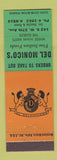 Matchbook Cover - Del Monico's Italian Restaurant Miami FL