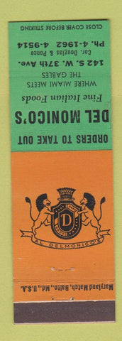 Matchbook Cover - Del Monico's Italian Restaurant Miami FL