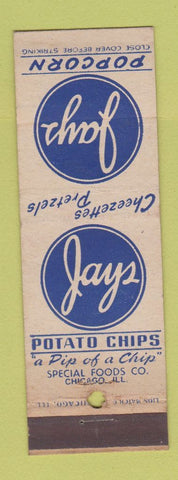 Matchbook Cover - Jays Popcorn Potato Chips Pretzels Cheezettes Chicago IL