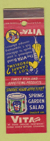 Matchbook Cover - Vita Brand Spring Garden Salad Fish