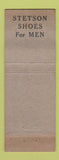 Matchbook Cover - Stetson Men's Shoes CJ Crego Harrisburg PA