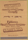 Matchbook Cover - California Panel Veneer Co Los Angeles CA 40 Strike