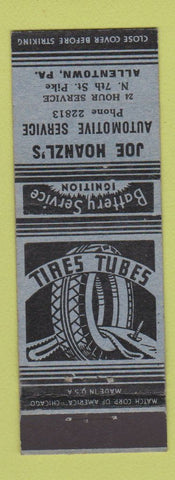 Matchbook Cover - Joe Hoanzl's Auto Service tires Allentown PA Gulf oil gas