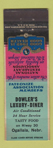 Matchbook Cover - Dowler's Luxury Diner Ogallala NE