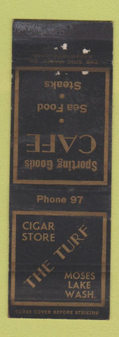 Matchbook Cover - Turf Cigar Store Restaurant Sporting Goods Moses Lake WA WORN