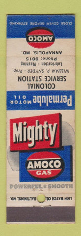 Matchbook Cover - Amoco oil gas Colonial Annapolis MD