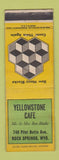 Matchbook Cover - Yellowstone Cafe Rock Springs WY